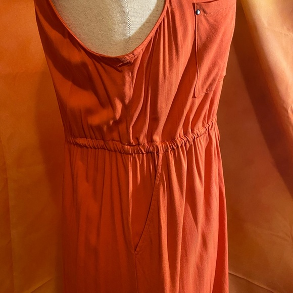 Torrid,size 1 (14/16) orange, sleeveless dress, with pockets - Picture 3 of 4